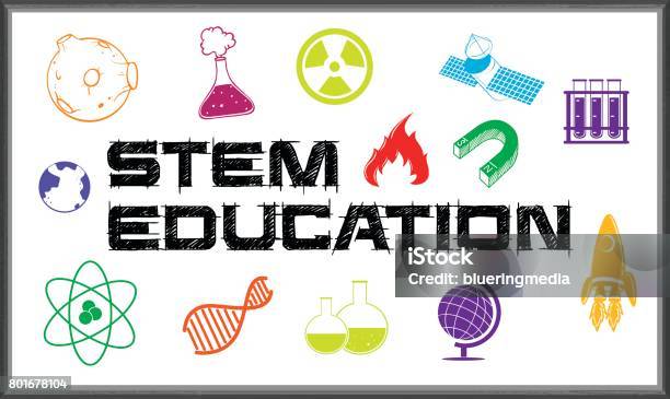 Poster Design For Stem Education Stock Illustration - Download Image Now - STEM - Topic, Science, Icon Symbol