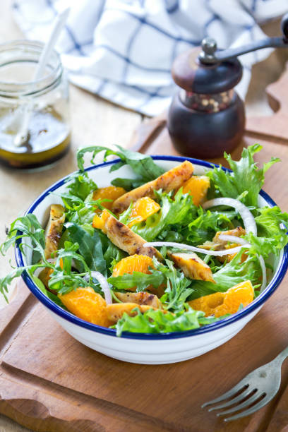 istock Grilled Chicken with Orange Salad by Balsamic dressing 801680616