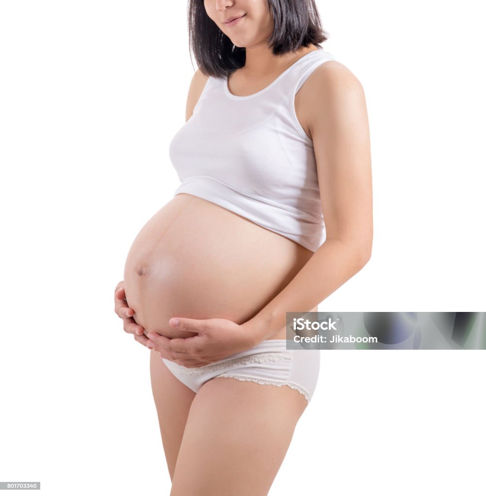 Cô Gái Châu Á Mang Thai Ôm Bụng Cô Mỉm Cười Hình ảnh Sẵn có - Tải ...