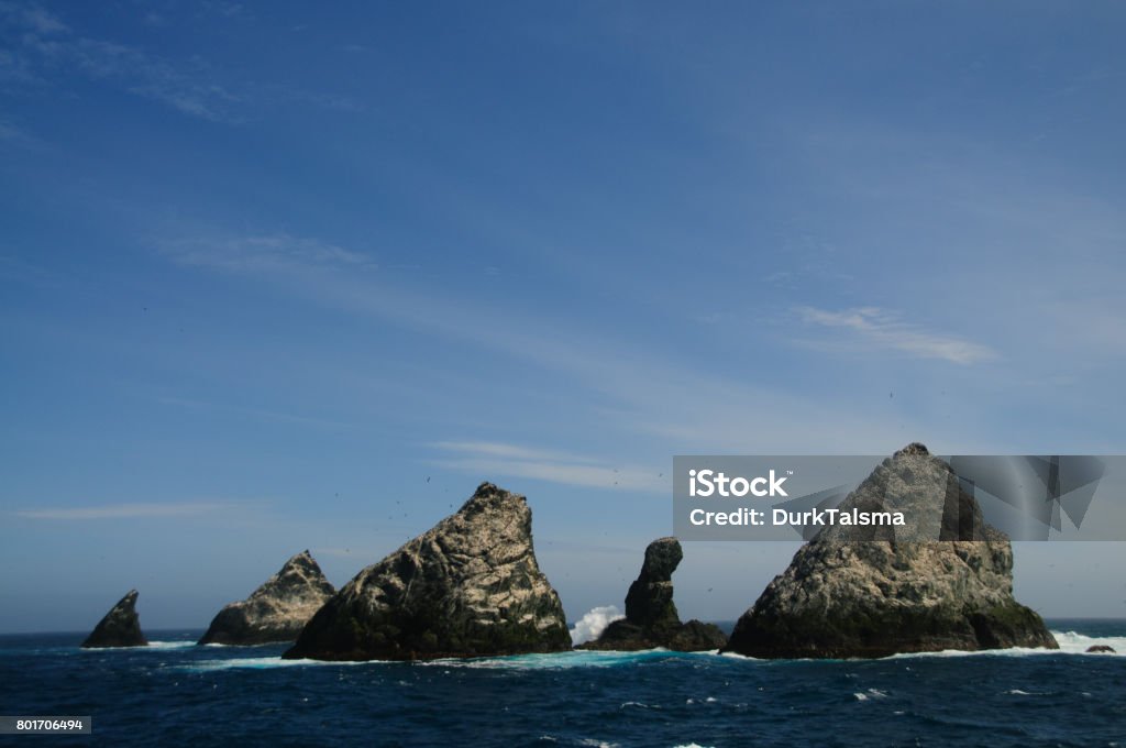 The Shag Rocks The Shag Rocks are six small, uninhabited, islands on the most western part of South Georgia. They are named after the South Georgian Imperial Shags, a sub-species of Comorants. Nuuk City Stock Photo