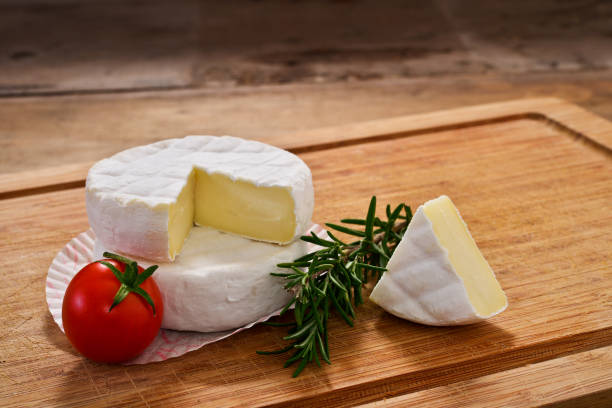 Italian tomino cheese stock photo