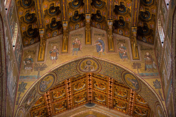 istock Christ fresco inside Monreale cathedral near Palermo 801725254
