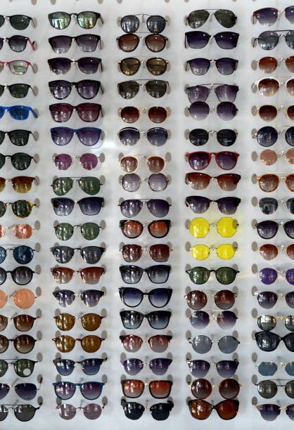 istock Group of sunglasses in shop 801725732