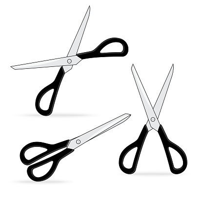 black scissors sharp isolated on white background