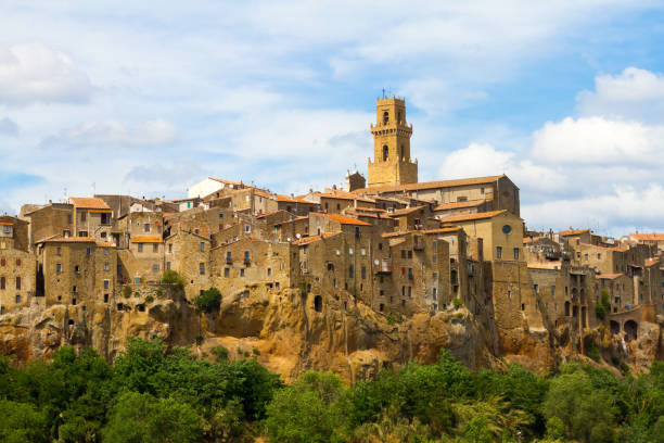 istock Pitigliano, Tuscany, Italy: Cityscape in AfternoonLight 801735790