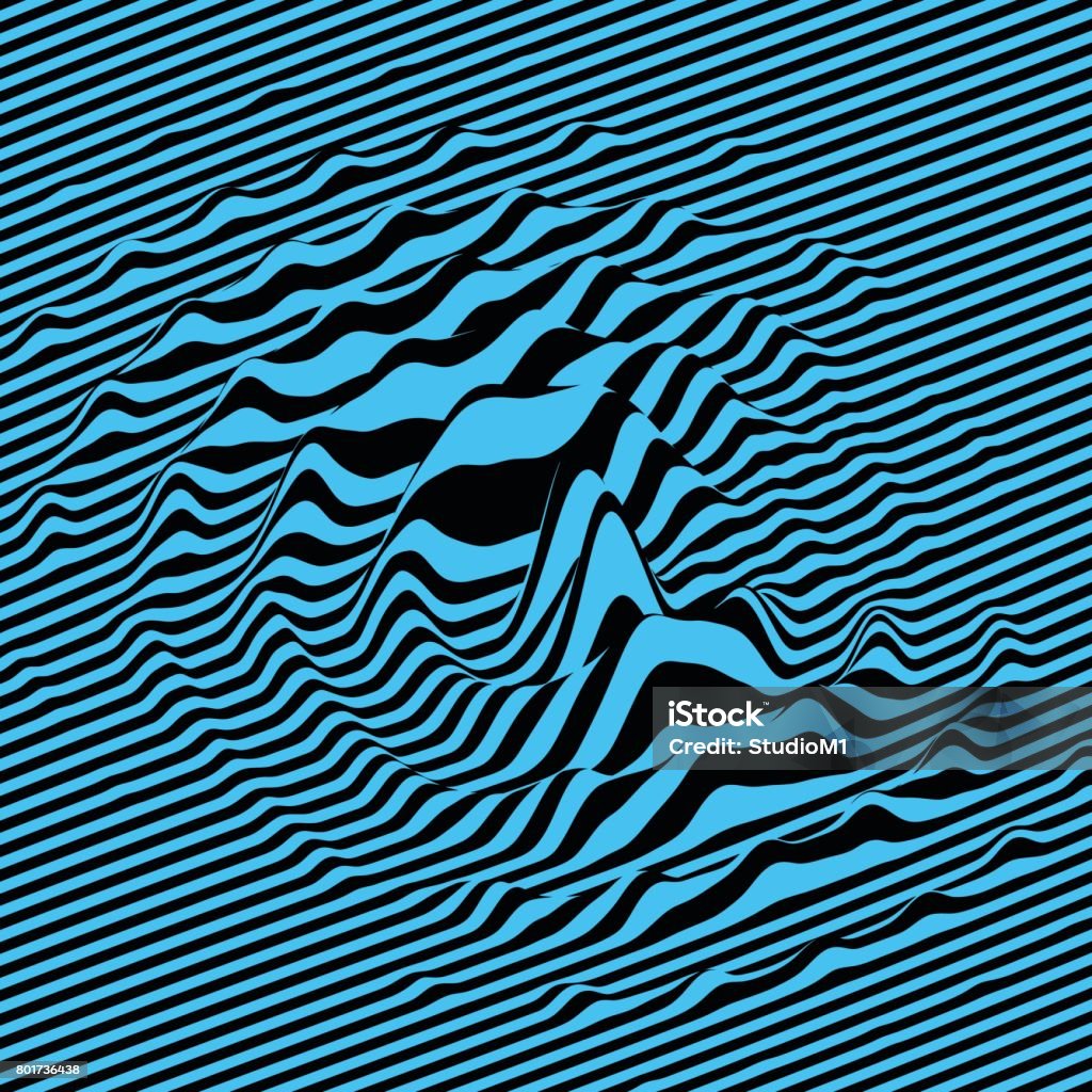 Waveform Background Surface Distortion Pattern With Optical Illusion ...