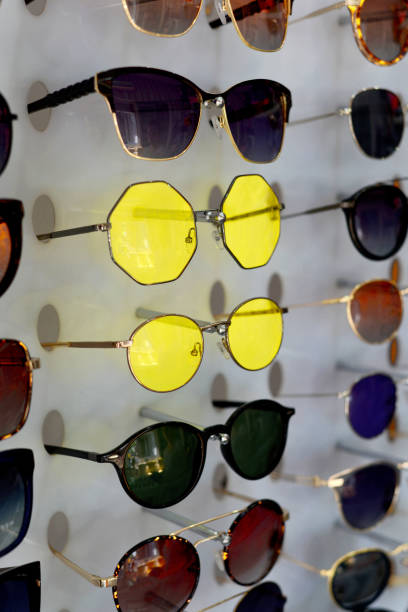 istock Group of sunglasses in shop 801738568
