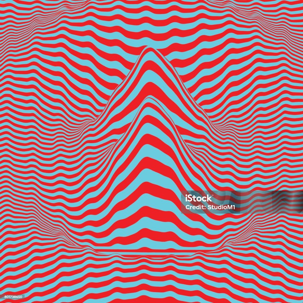 Waveform Distortion Indesign Waveform Background Surface Distortion Pattern With Optical Illusion ...