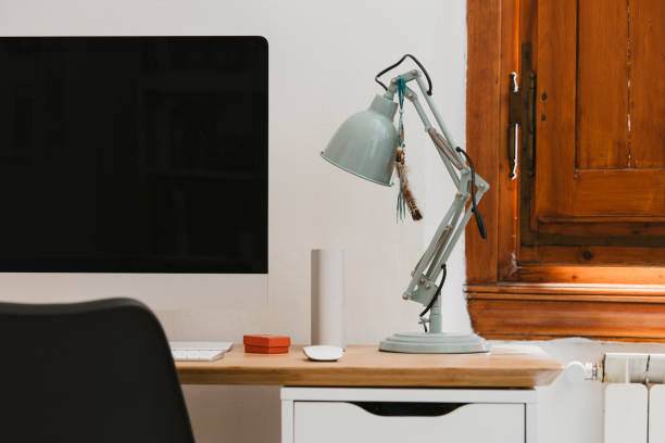 istock Cozy workspace in living room 801744220