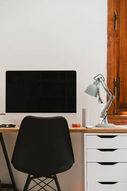 istock Cozy workspace in living room 801744228