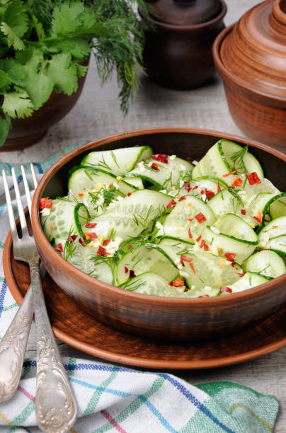 istock Cucumber spicy salad 801747460