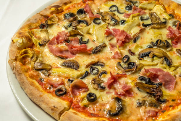 istock Italian pizza with olives 801747810