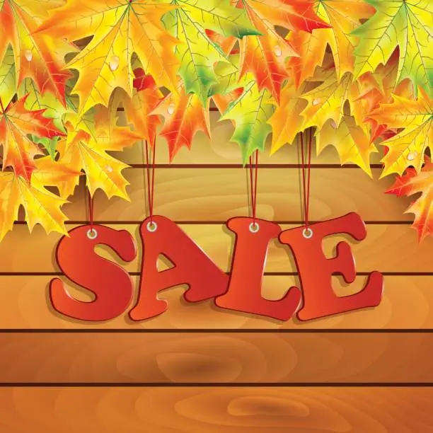 Vector illustration of Seasonal autumn sale