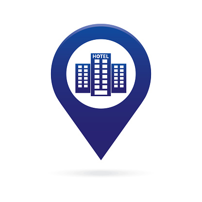 hotel map pointer icon marker GPS location flag symbol