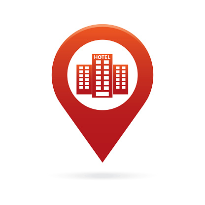 hotel map pointer icon marker GPS location flag symbol