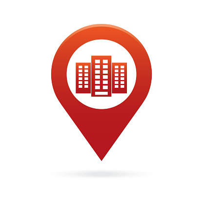 building map pointer icon marker GPS location flag symbol