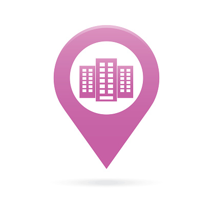 building map pointer icon marker GPS location flag symbol