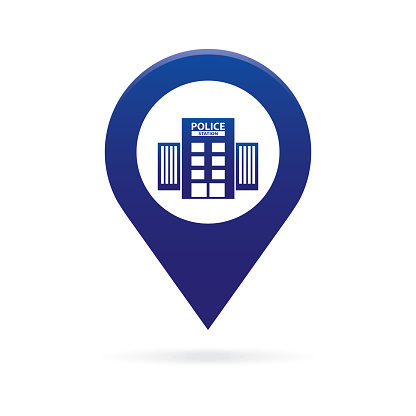 police station map pointer icon marker GPS location flag symbol