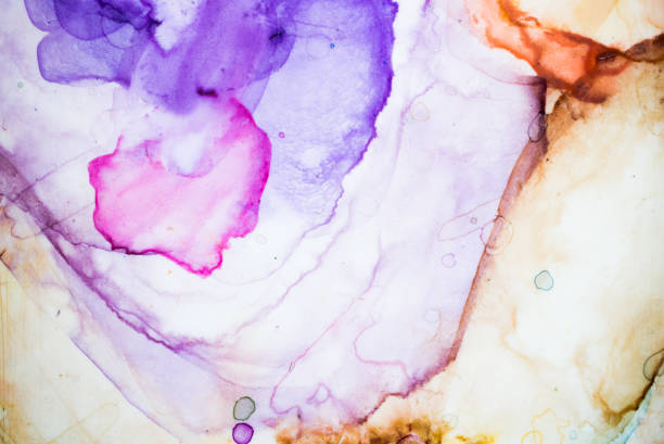 istock Watercolor Palette. Purple,pink,orange.close up and macro. 801761158