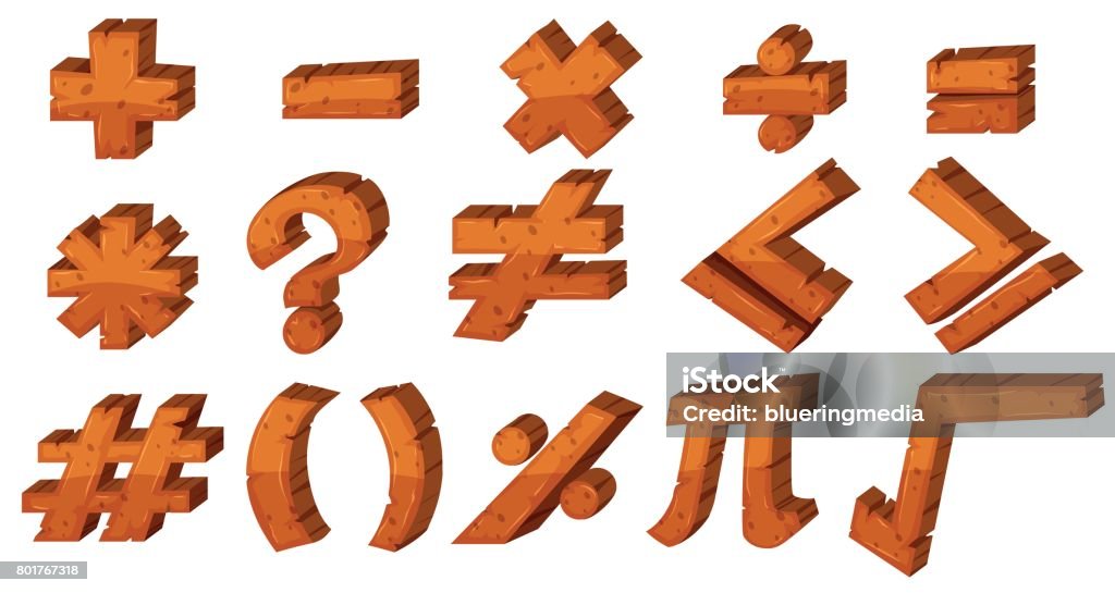 Math Sign Design Font Design For Different Math Signs Stock Illustration - Download ...