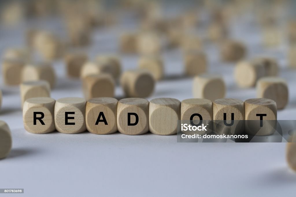 read out - cube with letters, sign with wooden cubes series of images: cube with letters, sign with wooden cubes Abstract Stock Photo