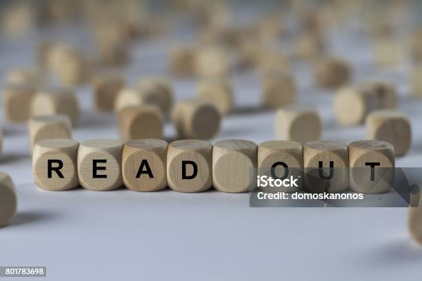 Read Out Cube With Letters Sign With Wooden Cubes Stock Photo - Download Image Now