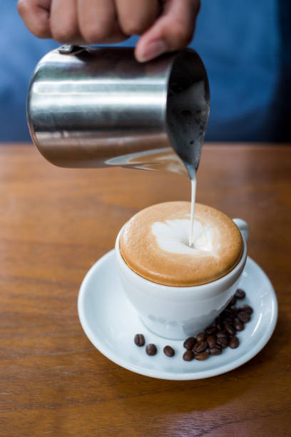 istock Making of latte art coffee 801789022
