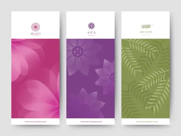 Vector illustration of Branding Packaging Flower nature background, emblem banner voucher, spring summer tropical, vector illustration