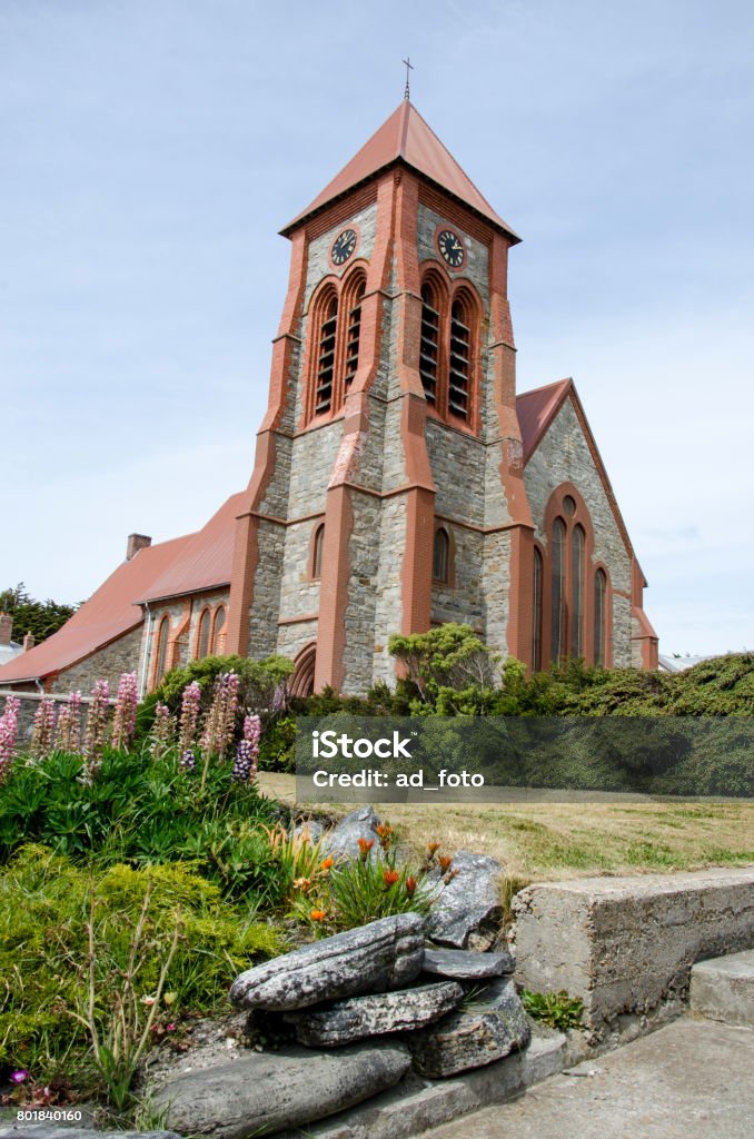 Christ Church Cathedral - Port Stanley - Royalty-free Cocos- of Keelingeilanden - Overzees territorium van Australië Stockfoto