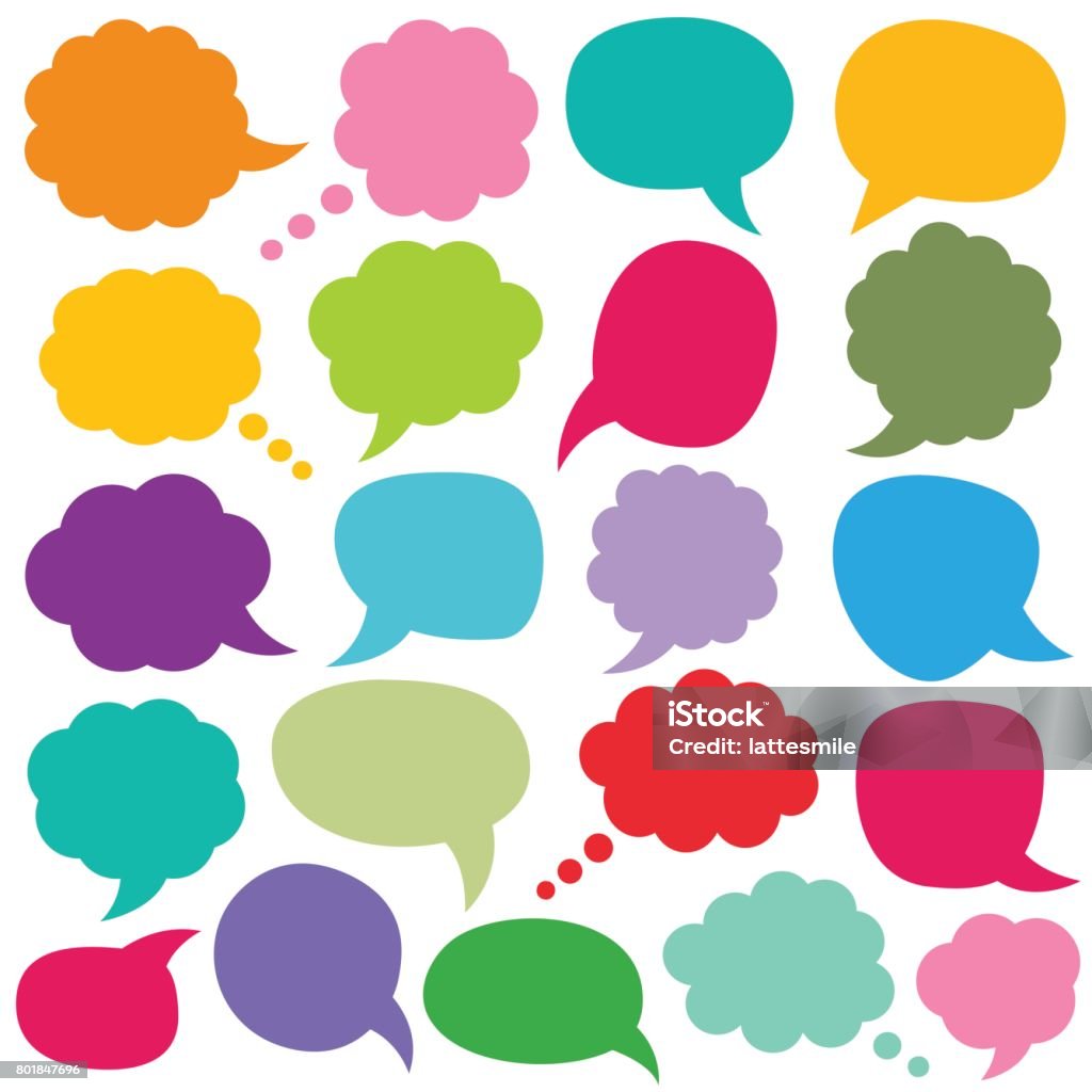 Speech and thought bubbles set Speech and thought bubbles set, isolated design elements Thought Bubble stock vector