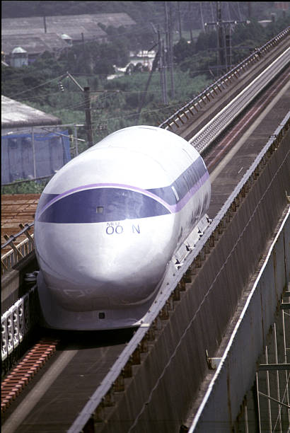 The experimettal Linear motor car in 1995 Railway Technical Research Institute in Japan made this experimental system. maglev train stock pictures, royalty-free photos & images