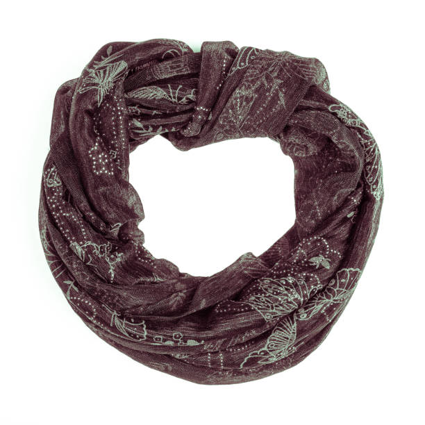 istock Lilac silk scarf isolated on white background. 801859296