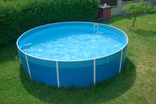 istock View from the height of the garden pool 801862164