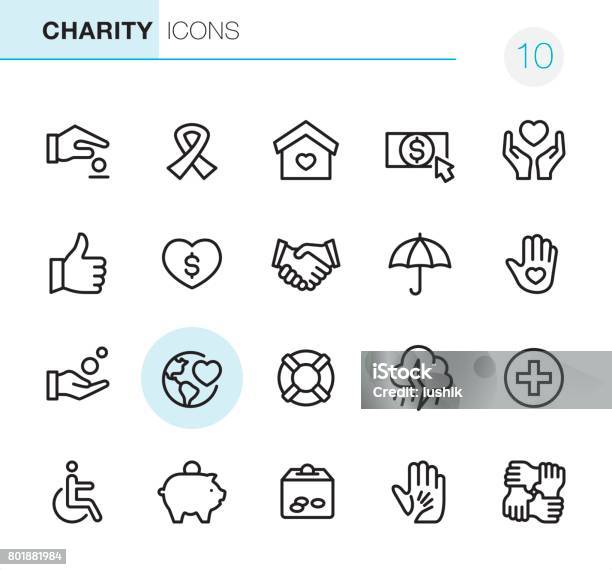 Charity And Relief Pixel Perfect Icons Stock Illustration - Download Image Now - World Map, Rescue, Currency