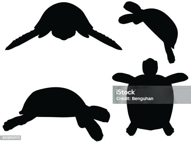 Illustration Of Turtle Tortoise Silhouette Stock Illustration - Download Image Now - In Silhouette, Tortoise, Turtle