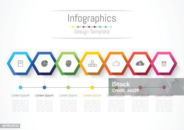 Infographic Design Elements For Your Business With 7 Options Parts Steps Or Processes Vector Illustration Stock Illustration - Download Image Now