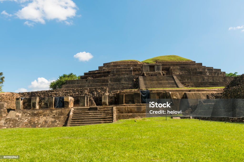 Tazumal mayan ruins in El Salvador, Tazumal is the most important archaeological Maya sites in El Salvador. El Salvador Stock Photo