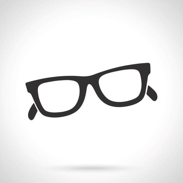 силуэт ретро солнцезащитные очки рога оправе очки - horn rimmed glasses stock illustrations