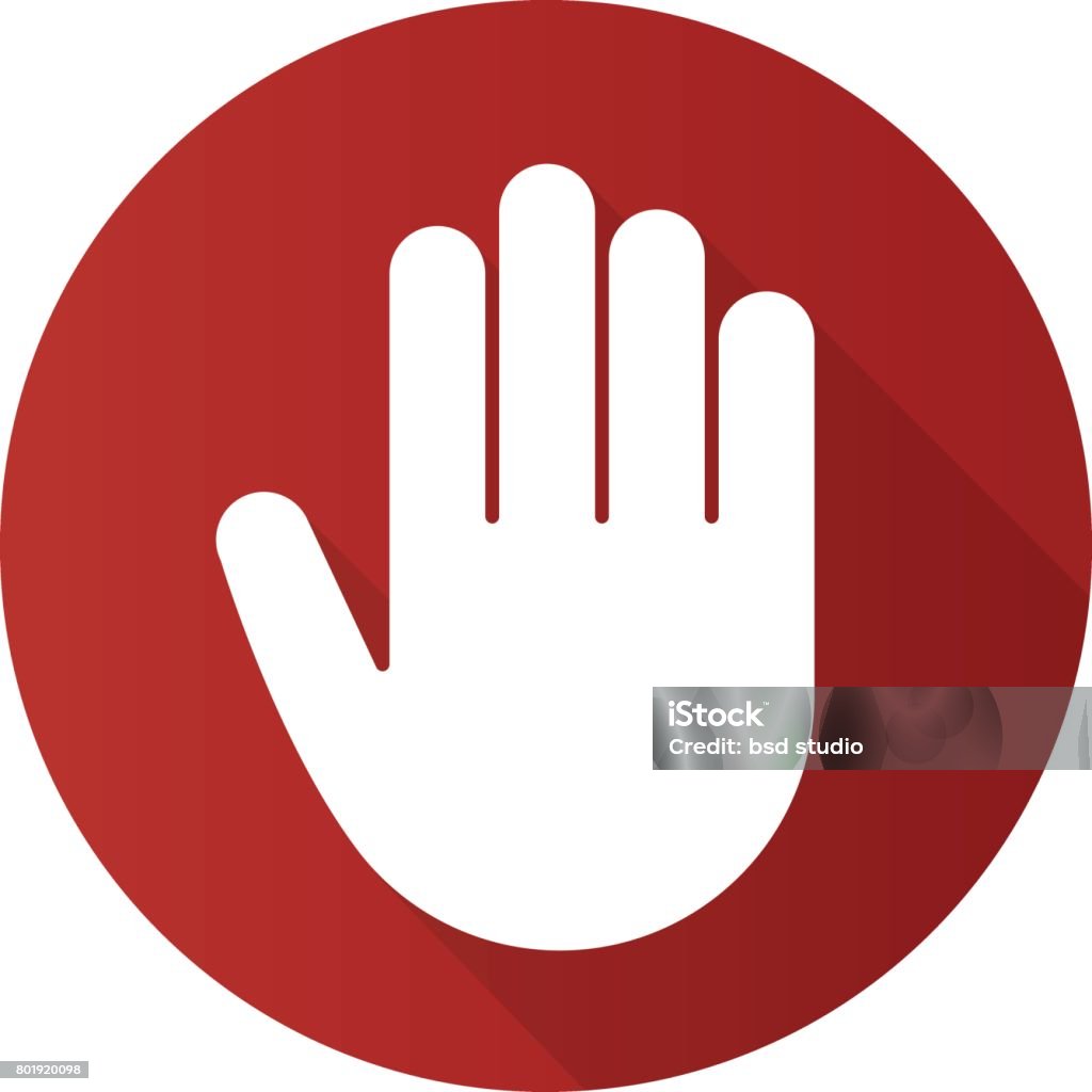 Icono de Palm - arte vectorial de Gesto de detenerse libre de derechos