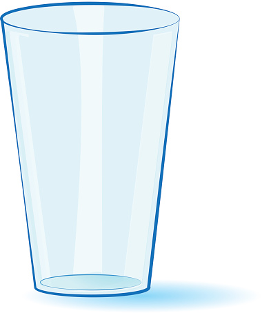 Ilustración de Vaso Vacío Aislado Sobre Fondo Blanco Vector De y más  Vectores Libres de Derechos de Agua - Agua, Alimento, Azul - iStock