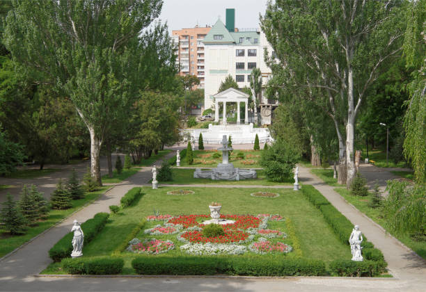 Rostov-on-Don, Russia - June 18,2017: Flower garden in the Gorky Park
