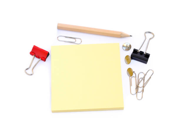 istock Office supplies isolated on white background 801950638