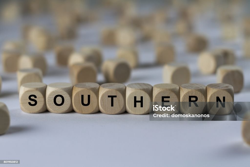 southern - cube with letters, sign with wooden cubes series of images: cube with letters, sign with wooden cubes Abstract Stock Photo