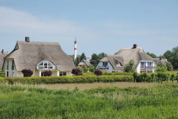 Thatched houses at Zingst, Mecklenburg-Western Pomerania, Germany.