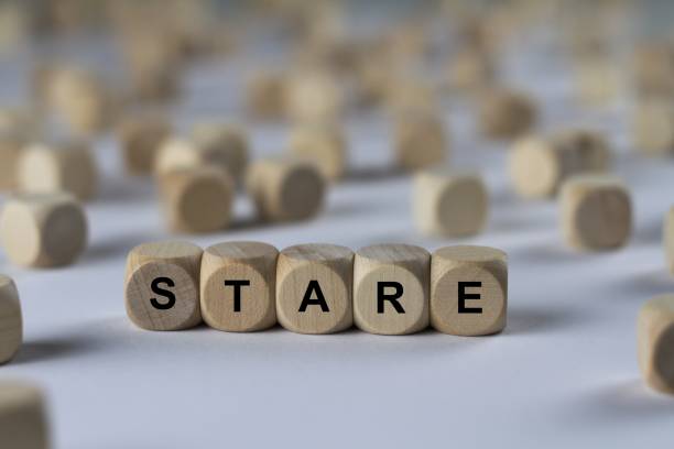 stare - cube with letters, sign with wooden cubes series of images: cube with letters, sign with wooden cubes gawp stock pictures, royalty-free photos & images