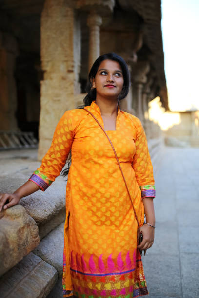 istock Female Tourist at Ancient Temple 801958810
