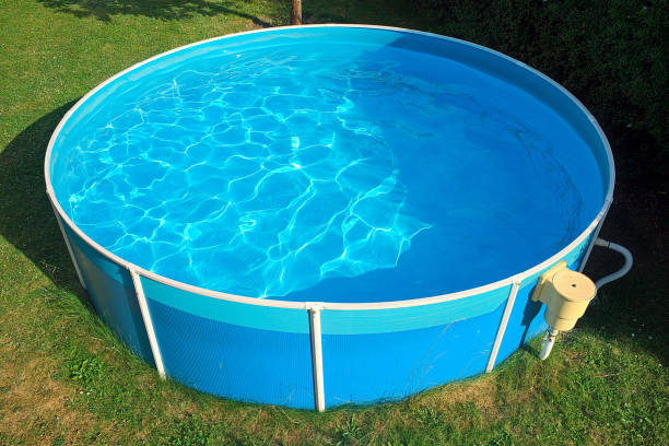 istock View from the height of the garden pool 801965806