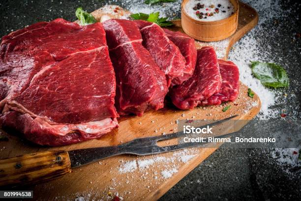 Meat Beef Veal Fresh Raw Tenderloin Stock Photo - Download Image Now - Veal, Meat, Raw Food