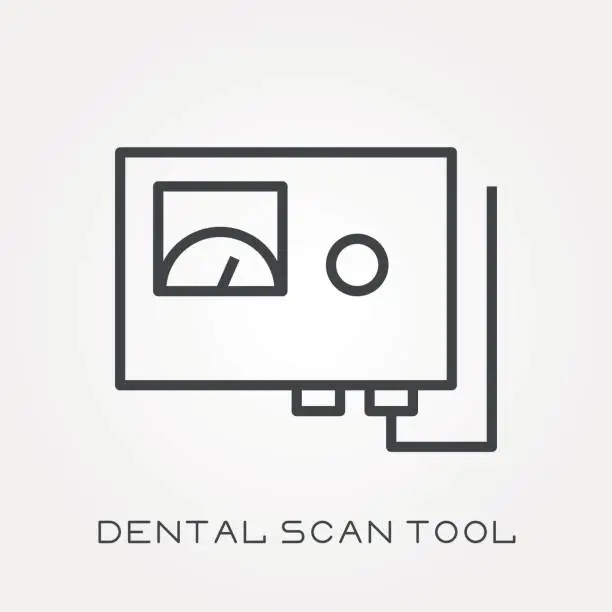 Vector illustration of Line icon dental scan tool