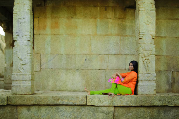 istock Beautiful Female in the Temple Premises 802004734